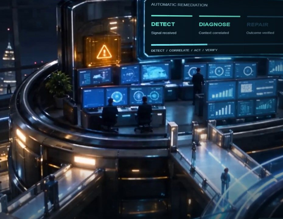 The automatic remediation scene from the Overmind site