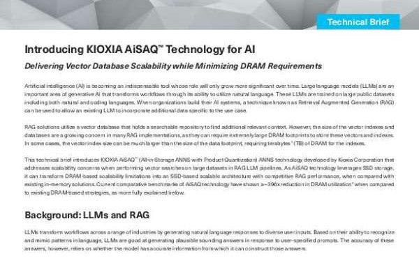 KIOXIA AiSAQ Intro Tech Brief thumb